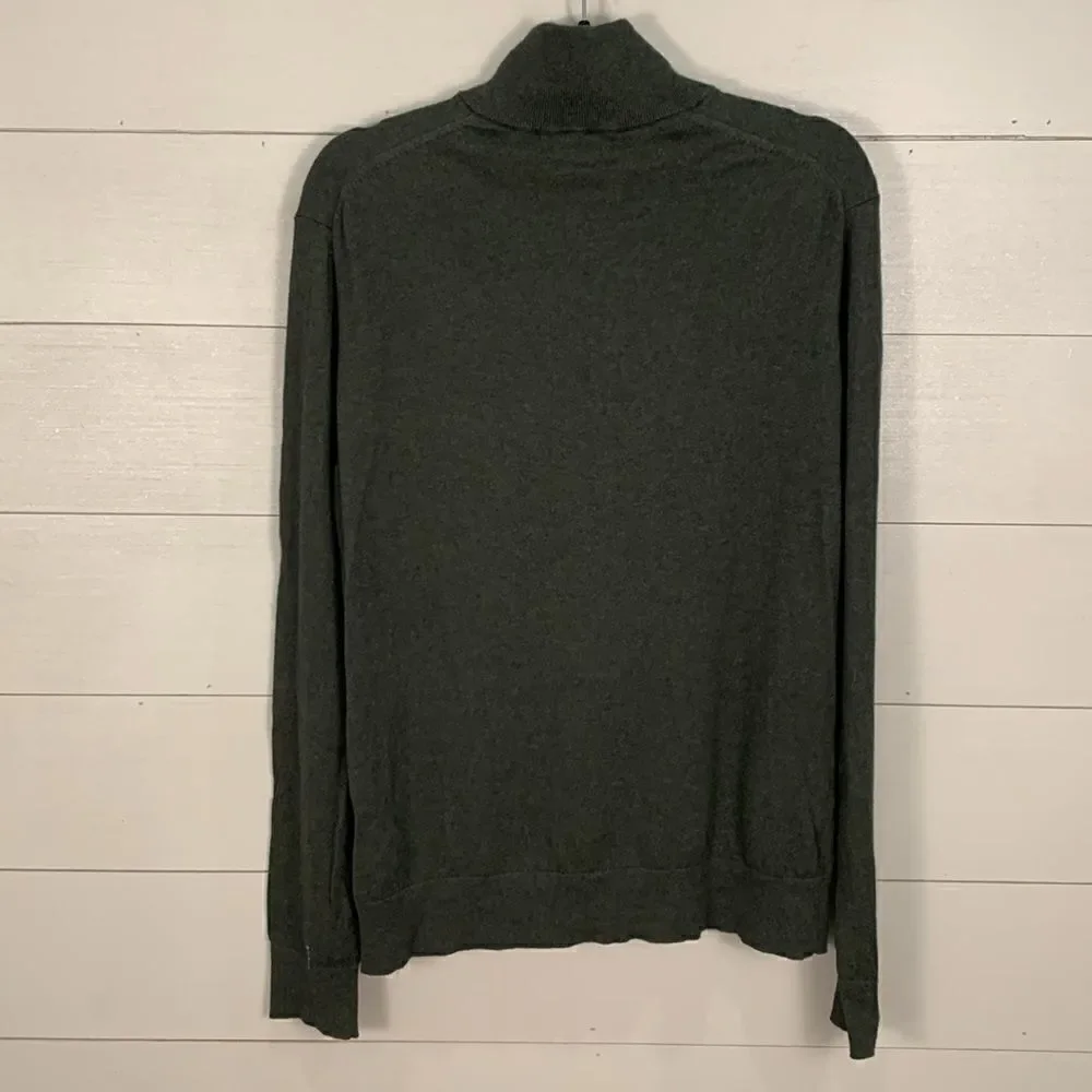 Banana Republic dark green cotton cashmere blend lightweight sweater size medium